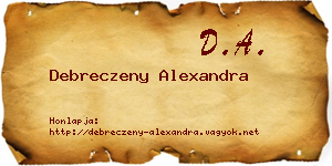 Debreczeny Alexandra névjegykártya